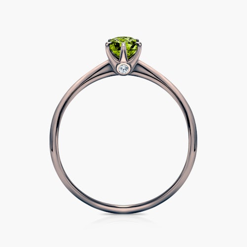 Pierścionek zaręczynowy The Journey: czarne złoto, zielony diament